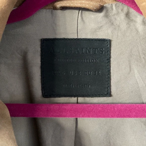 All Saints Suede Western Biker Jacket - Picture 6 of 6